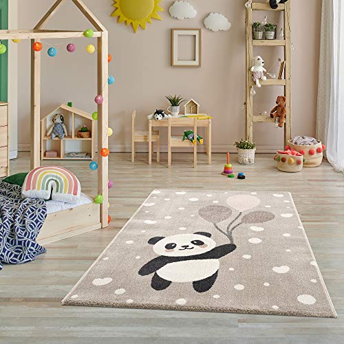 Jimri Teppich Kinderzimmer - Teppiche für Kinderzimmer, Kinderteppich, Kinderteppich Mädchen, Bär, Panda, (Creme-Beige, Größe: 160x230 cm) von Jimri