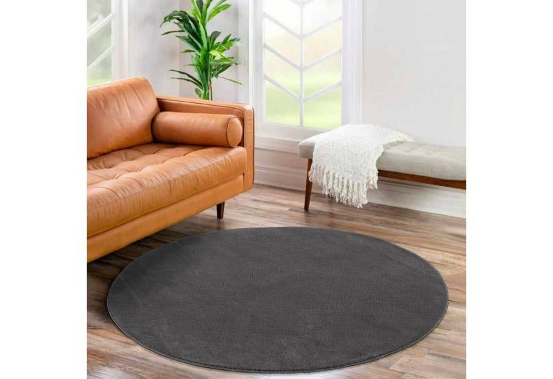 Jimri Teppich Fluffy flauschiger Teppich Läufer Hochwertige Kurzflor Teppich, Rund von Jimri
