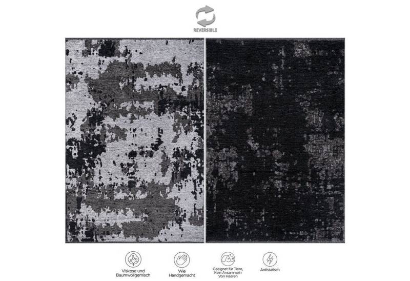 Jimri Teppich SOHO, Rechteckig, Höhe: 8 mm, Wohnzimmer Eleganter Kurzflor Teppich Modern Flachgewebe von Jimri