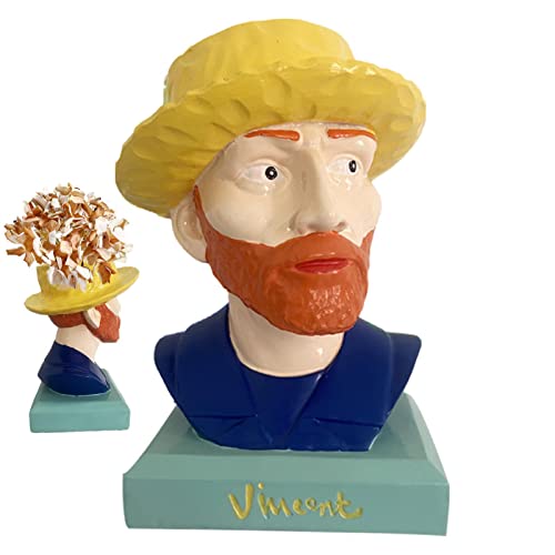 Jimtuze Van Gogh Gesichts-Übertopf, Übertopf für Sukkulenten, Gesichts-Blumentopf, Pflanzgefäß für Innen- und Außenpflanzen, mit Ablaufloch von Jimtuze