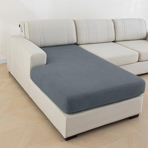 Jin Le Sofa Sitzkissenbezug Stretch Elastischer Kissenbezüge (Dunkelgrau, Chaiselongue) Sofa Sitzkissen rutschfest Stoff Waschbar Sofa Sitzbezug für Katzen Hunde von Jin Le