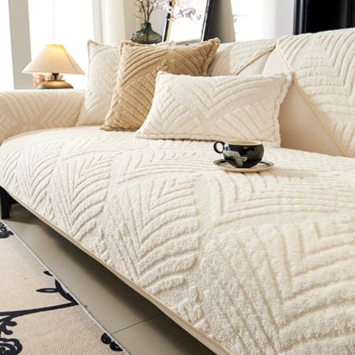 JinDouer Sofa-üBerzug Mit Rutschfester Unterlage – FüR 1-4-Sitzer & Ecksofas (L/U-Form). SchüTzt Vor Kratzern Durch Tiere. Verschiedene GrößEn (Beige,120 * 180) von JinDouer