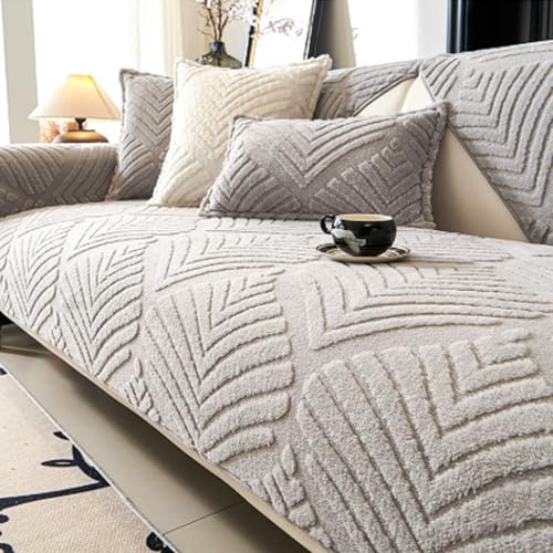 JinDouer Sofa-üBerzug Mit Rutschfester Unterlage – FüR 1-4-Sitzer & Ecksofas (L/U-Form). SchüTzt Vor Kratzern Durch Tiere. Verschiedene GrößEn (Hellgrau,90 * 210) von JinDouer
