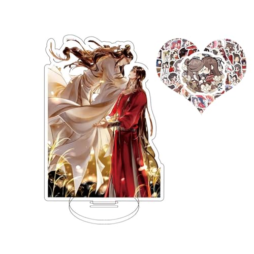 JinYu Acrylic Cardboard Cutouts Tian Guan Ci Fu Xie Lian Hua Cheng Stand Figure Model Stand Desk Decor and 10pcs Stickers for Fans (big C) von JinYu