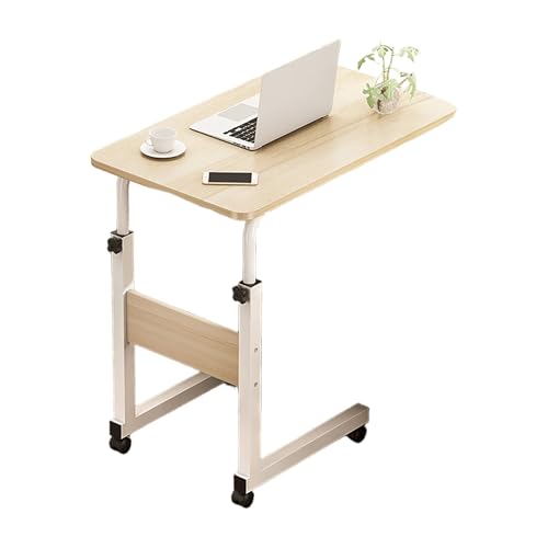Beistelltisch C Form Höhenverstellbar Mit Rollen, Beistelltisch Couch Mit Großer Holzplatte, Computer-Hubtisch, Für Schlafzimmer Und Wohnzimmer(A) von JinZao