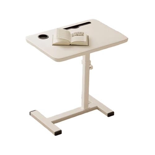 JinZao Beistelltisch C Form Höhenverstellbar Mit Rollen, Beistelltisch Couch Metall, Holzpalette Mit Schlitzen, Für Schlafzimmer Und Wohnzimmer(B,B) von JinZao