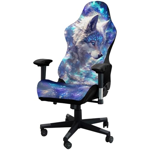 JinZao rutschfest Elastischer Gaming Stuhl Bezug, Bürostuhl Bezug Mit Armlehnen Und Rückenlehne, Gaming Chair Cover Mit 3D-gedruckten Tiermustern, Waschbar und Nicht leicht zu verblassen(A) von JinZao