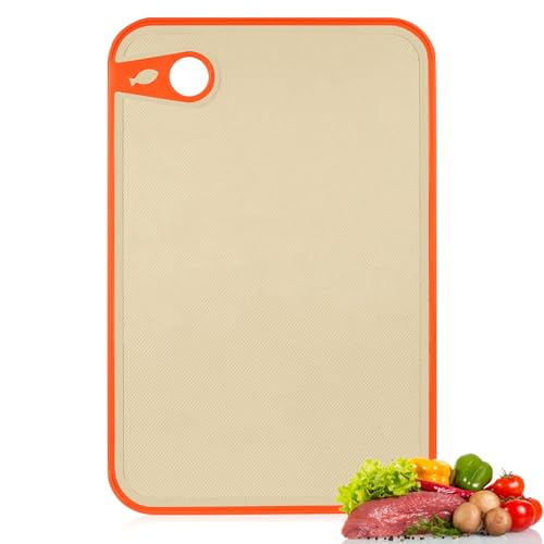 Schneidebrett Kunststoff, 1er Set Schneidbrett BPA frei, Schneidebretter, Cutting Board Rutschfest, Küchenbrett Schneidebrett Set Spülmaschinenfest, mit Saftrille und Mahlrille(klein, 30 x 20 cm) von JinZeYou