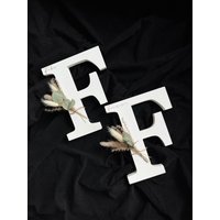 Personalisierte Buchstaben Mit Schrift Und Trockenblumen | 3D Holzbuchstabe Dekoration Taufgeschenk Kinderzimmerdeko von JindraShopDE