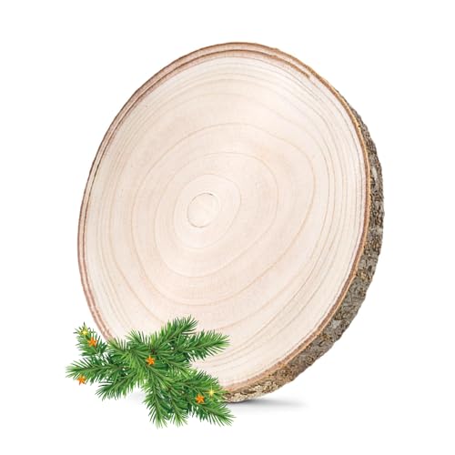 30~35cm Paulownia Holzscheiben, Holzscheiben zum Basteln, Dicke von 20 mm Echtholz Baumscheibe natur, für Tafelaufsätze DIY-Hochzeitsdekorationen Aus Holz Gemälde Untersetzer & zum Basteln von Jinfanshurich