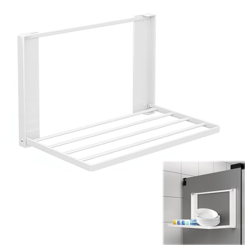 Jinfanshurich Waschmaschinen Magnetisch Regal 41x25cm, Ausziehbarer Wäscheständer, Faltbare Regalhalterung, Aufsatz für Trockner, Waschmaschinen Organizer & Waschküche Organizer, Laundry Room (Weiß) von Jinfanshurich