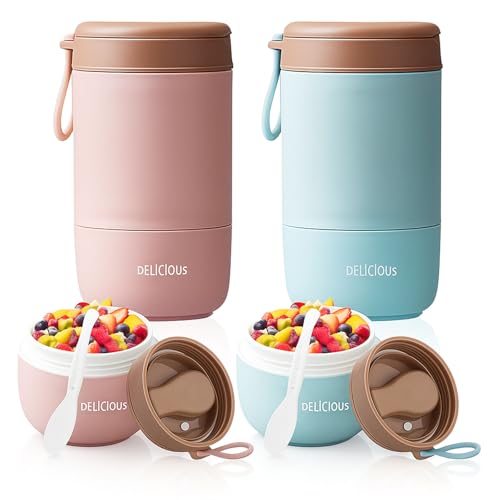 Müslibecher To Go mit Deckel,2 Stk PP-Material Porridge Becher Joghurtbecher to Go mit Löffel, Müsli Cup to Go Becher, Doppelschicht Auslaufsicherer Einmachgläser Perfekt für Arbeit, Schule Müslibecher To Go mit Deckel,2 Stk PP-Material Porridge Becher Joghurtbecher to Go mit Löffel, Müsli Cup to Go Becher, Doppelschicht Auslaufsicherer Einmachgläser Perfekt für Arbeit, Schule von Jinfanshurich