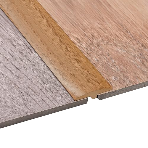 Übergangsprofil selbstklebend, T Profil 5 x 100 cm, Flexible PVC Übergangsleiste Boden für alle Bodenarten, zuschneidbar & wasserfest (Helle Holzmaserung, 1 M) von Jinfanshurich