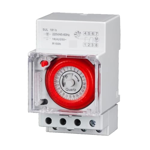 1 Stück Bester mechanischer Zeitschalter SUL181H – 24-Stunden-programmierbarer Timer for die Heim- und Büroautomatisierung, 48 Ein/Aus von JingJiangBo