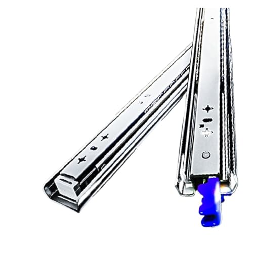 1 Stück robuste 3-fach-Schubladenschienen mit Verriegelungsmechanismus – Vollauszug-Kugellager, 25,4–152,4 cm Länge, 113,3 kg Tragkraft(450mm) von JingJiangBo