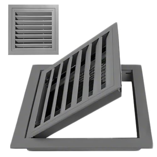 JingJiangBo 1 Stück langlebige Zugangsklappe aus Aluminiumlegierung, 24 x 24 – wasserdichte Inspektionstür mit Jalousie for Sanitäranlagen und Lüftungsöffnungen(Gray,23.6x21.7in) von JingJiangBo