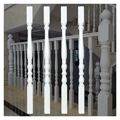 JingJiangBo Baluster aus Pappelholz for Außentreppen, Handläufe for Stufen, 85/95 cm, weiße Hartholzspindeln(85cm/33.5in 4 Pack) von JingJiangBo