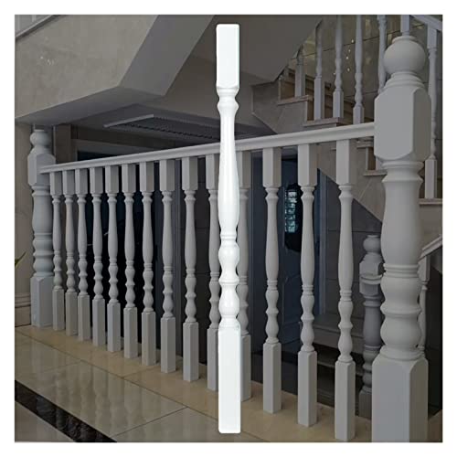 JingJiangBo Baluster aus Pappelholz for Außentreppen, Handläufe for Stufen, 85/95 cm, weiße Hartholzspindeln(95cm/37.4in 1 Pack) von JingJiangBo