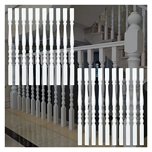 JingJiangBo Baluster aus Pappelholz for Außentreppen, Handläufe for Stufen, 85/95 cm, weiße Hartholzspindeln(95cm/37.4in 20 Pack) von JingJiangBo
