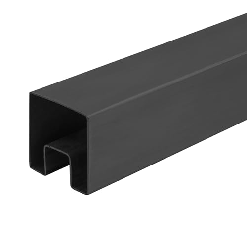 JingJiangBo Robuste Zapfenklemme aus Aluminium for Glasgeländer for Poolzäune, Balkone und Terrassen – einfache Installation mit komplettem Kit(Black,0.5m/20in Square Handrail) von JingJiangBo