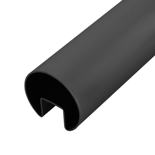 JingJiangBo Robuste Zapfenklemme aus Aluminium for Glasgeländer for Poolzäune, Balkone und Terrassen – einfache Installation mit komplettem Kit(Black,0.8m/31.5in Round Rail) von JingJiangBo
