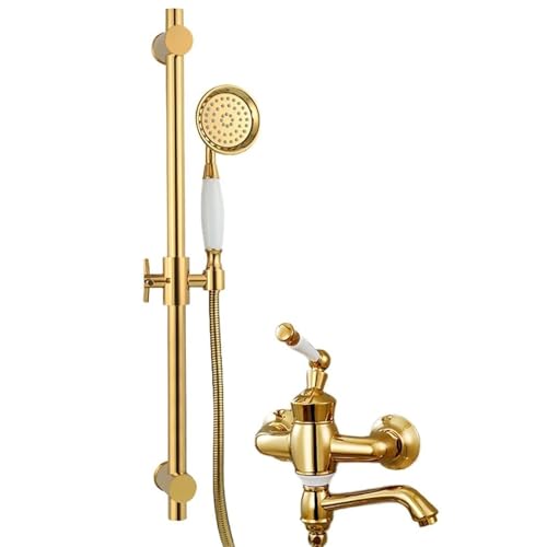 Badezimmer Regenduschset Wandmontage, Massivmessing Mischventil, Regenduschkopf mit Handbrause von JingNian