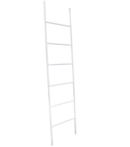 Handtuchleiter Aus Metall 6 Sprossen Freistehende Wäscheleiter Für Handtücher Kleidung Badezimmer Wohnzimmer Büro Dekorative Leiter(White) von JingNian