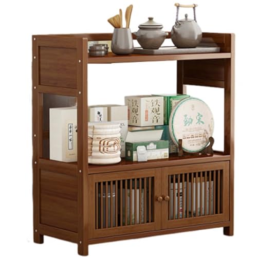 JingNian Schreibtisch Bücherregal Und Display Organizer mit Tür, Multifunktionaler Aufbewahrungsschrank Aus Holz, Tee Organizer für Küche, Arbeitszimmer, Wohnzimmer Und Schlafzimmer(Style1,70cm) von JingNian