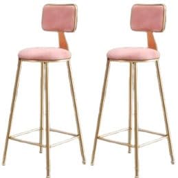 JingNian Barhocker Set Barstühle mit Rückenlehne und Fußstütze, Barstuhl aus Kunstleder im Vintage Design für Küche, Theke und Esszimmer(A(2PCS),65cm) von JingNian