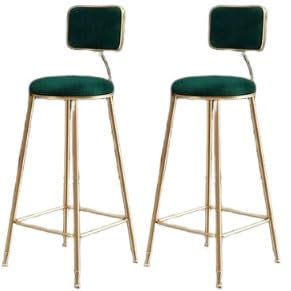 JingNian Barhocker Set Barstühle mit Rückenlehne und Fußstütze, Barstuhl aus Kunstleder im Vintage Design für Küche, Theke und Esszimmer(B(2PCS),65cm) von JingNian