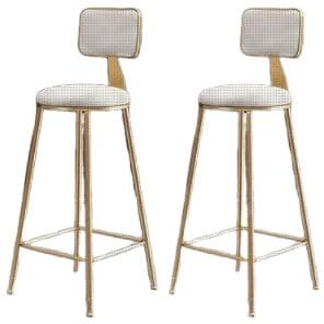 JingNian Barhocker Set Barstühle mit Rückenlehne und Fußstütze, Barstuhl aus Kunstleder im Vintage Design für Küche, Theke und Esszimmer(C(2PCS),65cm) von JingNian