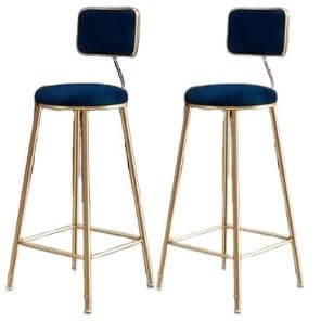 JingNian Barhocker Set Barstühle mit Rückenlehne und Fußstütze, Barstuhl aus Kunstleder im Vintage Design für Küche, Theke und Esszimmer(F(2PCS),65cm) von JingNian