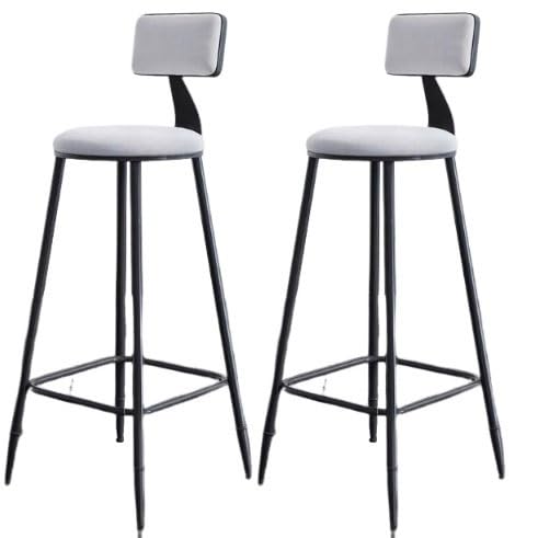 JingNian Barhocker Set Barstühle mit Rückenlehne und Fußstütze, Barstuhl aus Kunstleder im Vintage Design für Küche, Theke und Esszimmer(L(2PCS),65cm) von JingNian