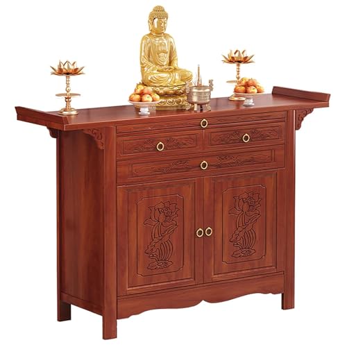 JingNian Buddha-Altartisch, PersöNlicher SchreinstäNder, Bambus-Altartisch mit Aufbewahrung füR Gebetsmeditation(42.5in/108cm) von JingNian