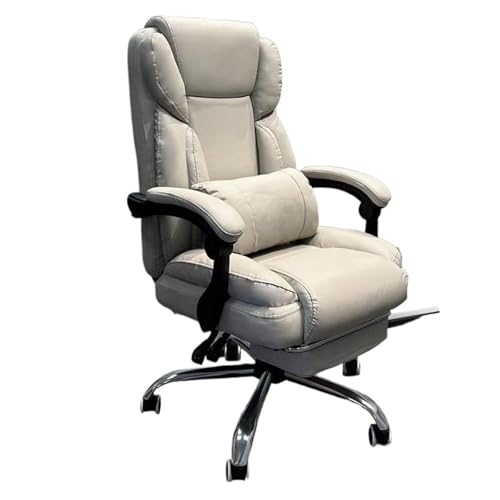 JingNian Großer Ergonomischer Chefsessel aus PU Leder mit Fußstütze – Bürostuhl mit hoher Rückenlehne, Lendenwirbelstütze und Armlehne, Breiter Schreibtischstuhl für Büro und Home Office(Light Gray) JingNian Großer Ergonomischer Chefsessel aus PU Leder mit Fußstütze – Bürostuhl mit hoher Rückenlehne, Lendenwirbelstütze und Armlehne, Breiter Schreibtischstuhl für Büro und Home Office(Light Gray) von JingNian