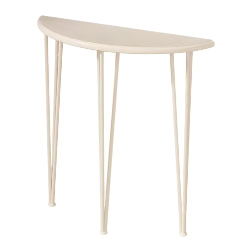 JingNian Halbkreis Konsolentisch, Schmaler Holz-Eingangstisch Mit Und Metallgestell, Halbrunder Accent Table Für Flur, Wohnzimmer Und Büro, Kompakt Und Praktisch(White,100x25x90cm/39x10x35in) von JingNian