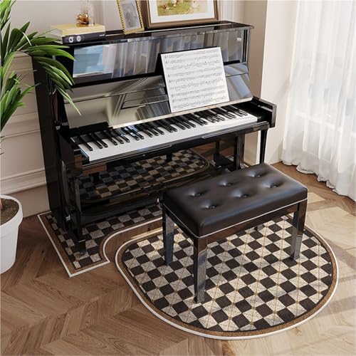 JingNian Klavierteppich Schalldämmend Und rutschfest, 7 Mm Dicke Schallabsorbierende Matte, Stoßdämpfender Teppich Für Wohnzimmer Schlafzimmer Arbeitszimmer Balkon(T,70x160cm+110x110cm) von JingNian