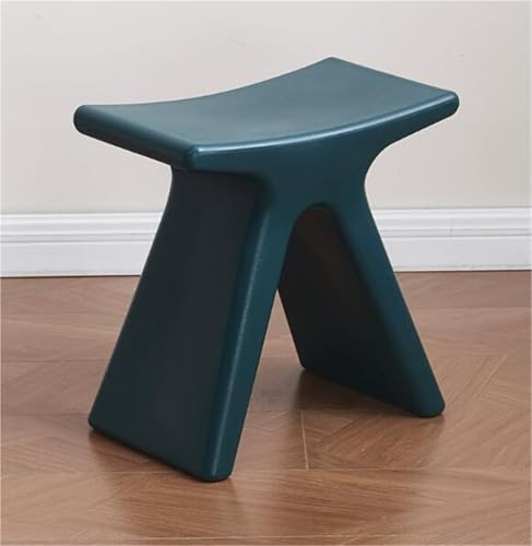 JingNian Kunststoffhocker Klein, Moderner Sitzhocker für Wohnzimmer, Schlafzimmer, Esszimmer oder Flur, Schuhbank und Fußhocker, Vielseitiger Kompakter Hocker(Blue) von JingNian