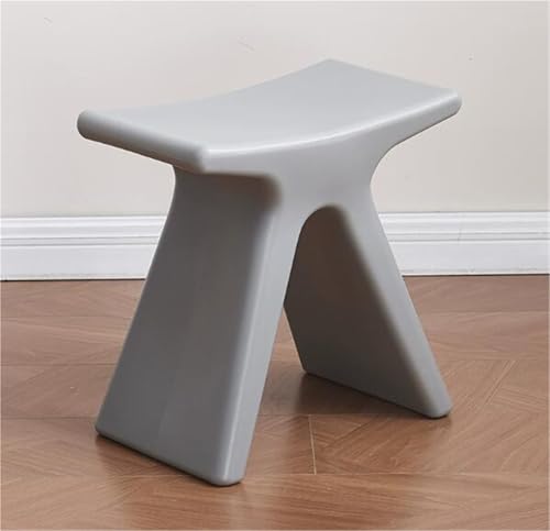 JingNian Kunststoffhocker Klein, Moderner Sitzhocker für Wohnzimmer, Schlafzimmer, Esszimmer oder Flur, Schuhbank und Fußhocker, Vielseitiger Kompakter Hocker(Gray) von JingNian