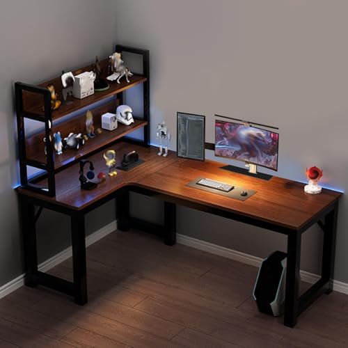 JingNian L-förmiger PC-Schreibtisch mit Ablage Leicht Montierbarer Gaming-Schreibtisch für Zuhause, Büro oder Wohnzimmer, Gaming Eckschreibtisch in L-Form(A,120x100cm) von JingNian