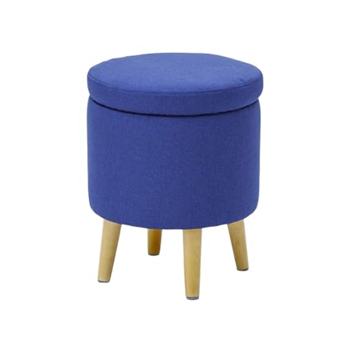 JingNian Leinenstoff-Pouf mit Holzbeinen, Fußhocker und Schuhwechselhocker für Wohnzimmer und Schlafzimmer(B) von JingNian