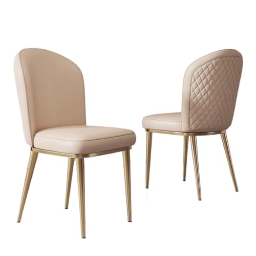 JingNian Mid-Century Modern Küchen- und Esszimmerstuhl mit Goldfarbenen Metallbeinen, gepolsterter Leder-Akzentstuhl, Komfortabler Bauernhausstil für Wohnzimmer und Esszimmer(B) von JingNian