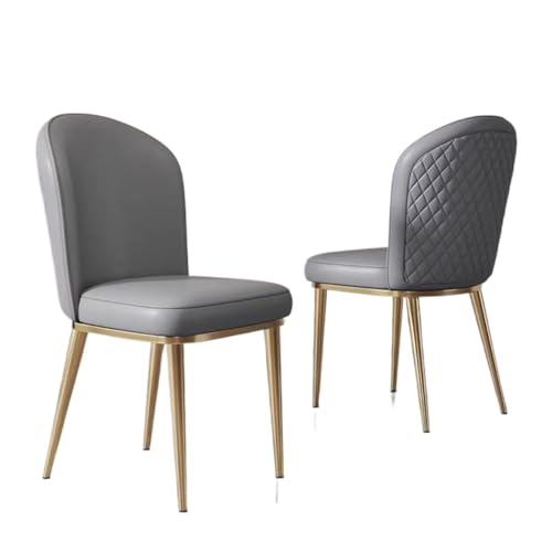 JingNian Mid-Century Modern Küchen- und Esszimmerstuhl mit Goldfarbenen Metallbeinen, gepolsterter Leder-Akzentstuhl, Komfortabler Bauernhausstil für Wohnzimmer und Esszimmer(D) von JingNian