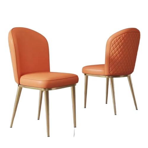 JingNian Mid-Century Modern Küchen- und Esszimmerstuhl mit Goldfarbenen Metallbeinen, gepolsterter Leder-Akzentstuhl, Komfortabler Bauernhausstil für Wohnzimmer und Esszimmer(E) von JingNian