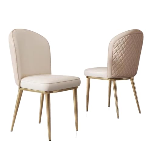JingNian Mid-Century Modern Küchen- und Esszimmerstuhl mit Goldfarbenen Metallbeinen, gepolsterter Leder-Akzentstuhl, Komfortabler Bauernhausstil für Wohnzimmer und Esszimmer(F) von JingNian