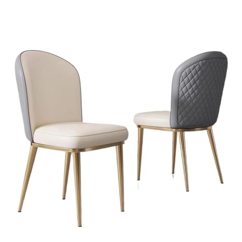 JingNian Mid-Century Modern Küchen- und Esszimmerstuhl mit Goldfarbenen Metallbeinen, gepolsterter Leder-Akzentstuhl, Komfortabler Bauernhausstil für Wohnzimmer und Esszimmer(G) von JingNian