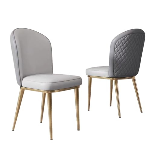 JingNian Mid-Century Modern Küchen- und Esszimmerstuhl mit Goldfarbenen Metallbeinen, gepolsterter Leder-Akzentstuhl, Komfortabler Bauernhausstil für Wohnzimmer und Esszimmer(I) von JingNian