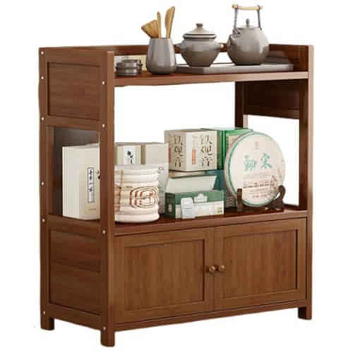 JingNian Schreibtisch Bücherregal Und Display Organizer mit Tür, Multifunktionaler Aufbewahrungsschrank Aus Holz, Tee Organizer für Küche, Arbeitszimmer, Wohnzimmer Und Schlafzimmer(Styele3,50cm) von JingNian