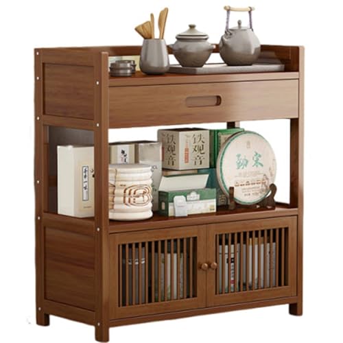 JingNian Schreibtisch Bücherregal Und Display Organizer mit Tür, Multifunktionaler Aufbewahrungsschrank Aus Holz, Tee Organizer für Küche, Arbeitszimmer, Wohnzimmer Und Schlafzimmer(Style2,50cm) von JingNian