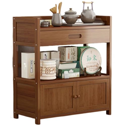 JingNian Schreibtisch Bücherregal Und Display Organizer mit Tür, Multifunktionaler Aufbewahrungsschrank Aus Holz, Tee Organizer für Küche, Arbeitszimmer, Wohnzimmer Und Schlafzimmer(Style4,70cm) von JingNian